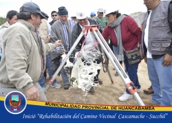 INICIÓ REHABILITACIÓN DEL CAMINO VECINAL CASCAMACHE – SUCCHIL CON CEREMONIA PROTOCOLAR DE COLOCACIÓN DE PRIMERA PIEDRA