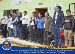 PRÓXIMO MIÉRCOLES 20 DEL PRESENTE SE REALIZARÁ CEREMONIA DE COLOCACIÓN DE PRIMERA PIEDRA DEL PROYECTOS DE CONSTRUCCIÓN DE LA I.E. NUESTRA SEÑORA DEL PERPETUO SOCORRO- ÑANGALI