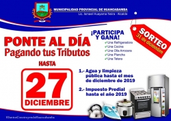 PONTE AL DÍA PAGANDO TUS TRIBUTOS Y PARTICIPA DE NUESTRO SORTEO DE ELECTRODOMÉSTICOS