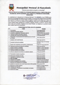 Convocatoria de elección de autoridades Municipales en el Centro Poblado del Higueron del distrito San Miguel de el Faique de la Provincia de Huancabamba, Región Piura