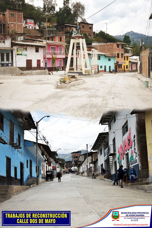 44.71% DE AVANCE TIENE EL PROYECTO DE RECONSTRUCCIÓN DE 11 CALLES DE HUANCABAMBA