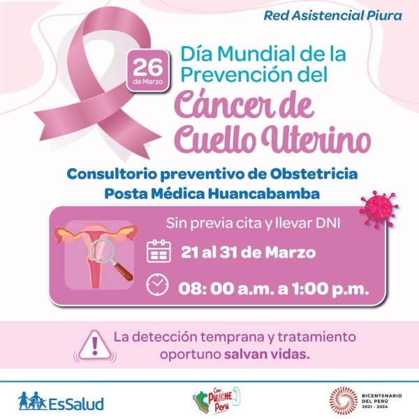 DIA MUNDIAL DE LA PREVENCIÓN DEL CÁNCER DE CUELLO UTERINO