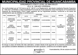 SANEAMIENTO FISICO LEGAL DE INMUEBLES (D.S. N.&deg; 008-2021-VIVIENDA)